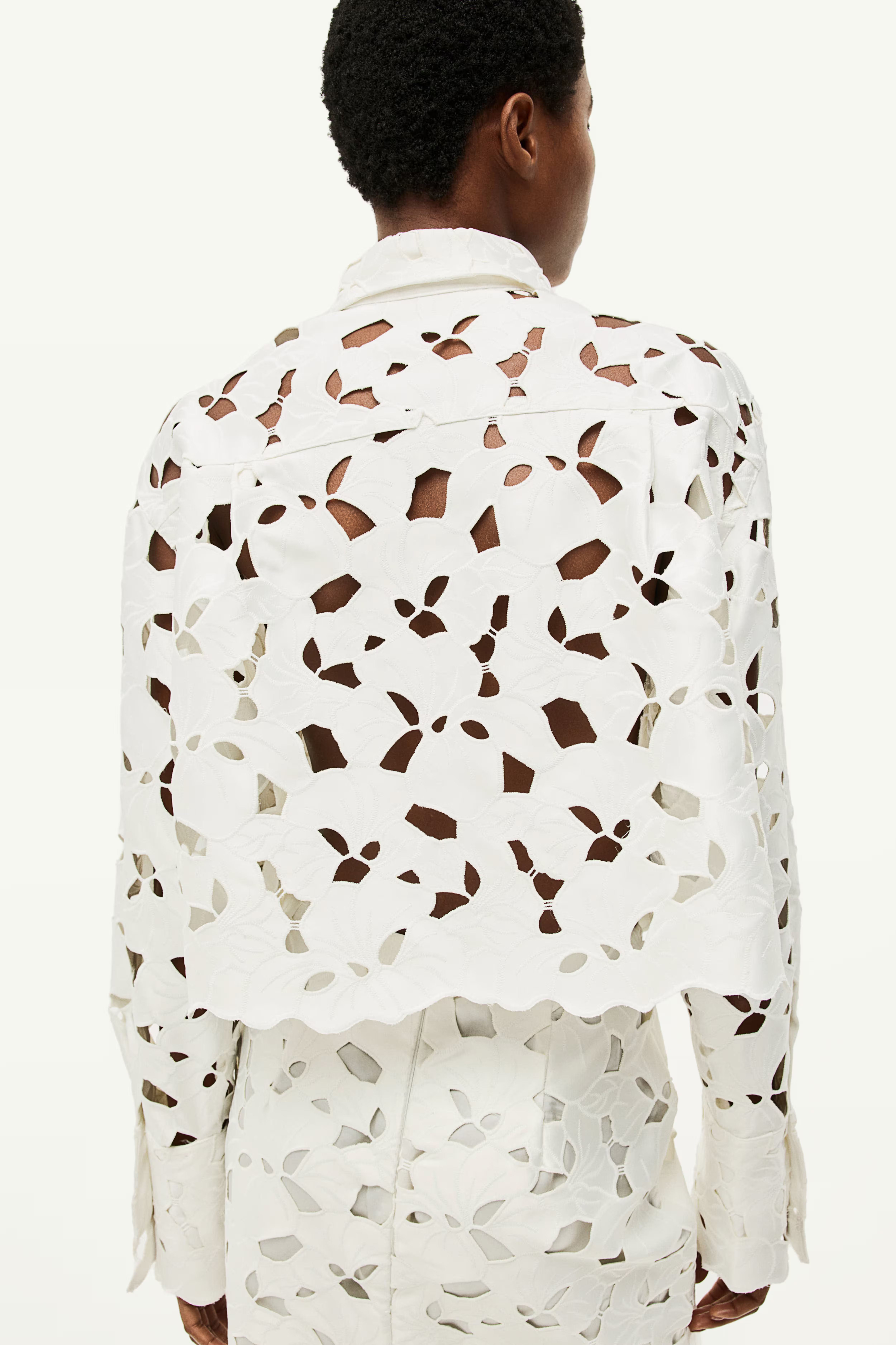 Satin Shirt with Eyelet Embroidery | H&M (US + CA)