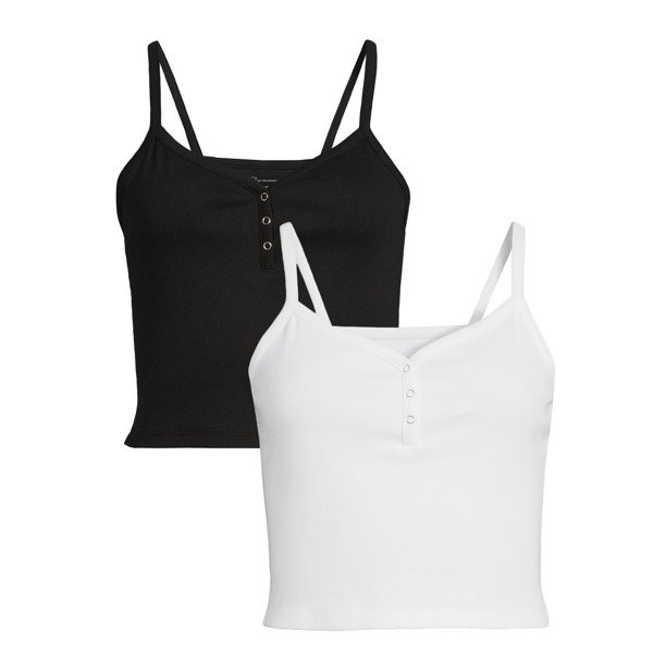 No Boundaries Juniors' Henley Cami, 2-Pack - Walmart.com | Walmart (US)