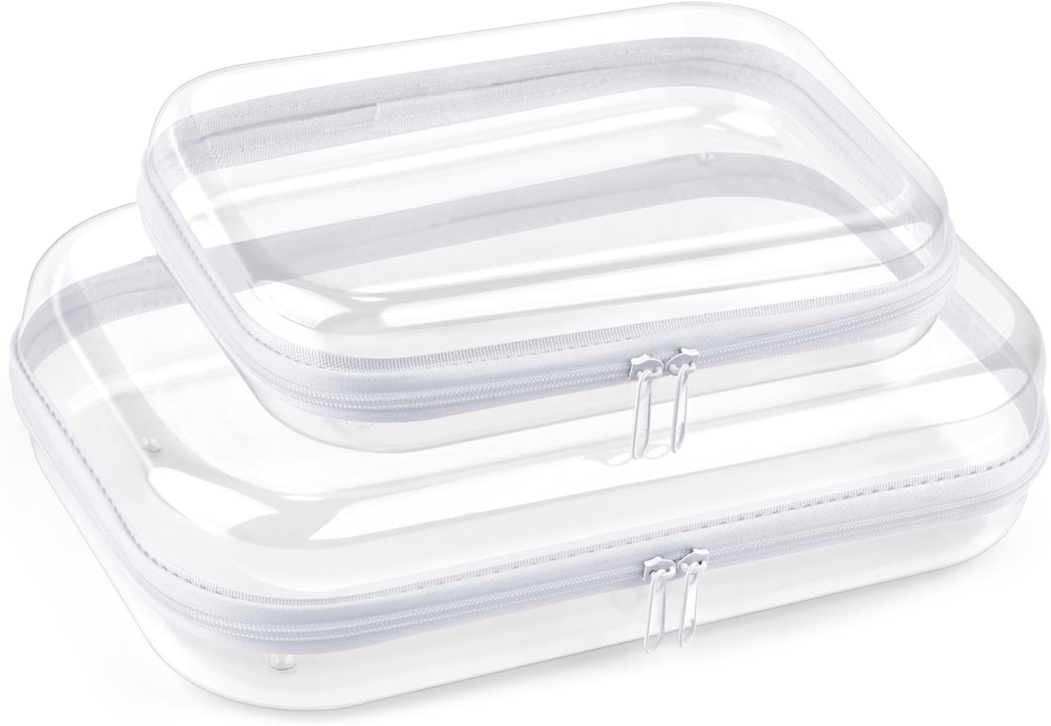 Clear Hard Shell Zipper Organizer Cases, 2 Pack | Amazon (US)