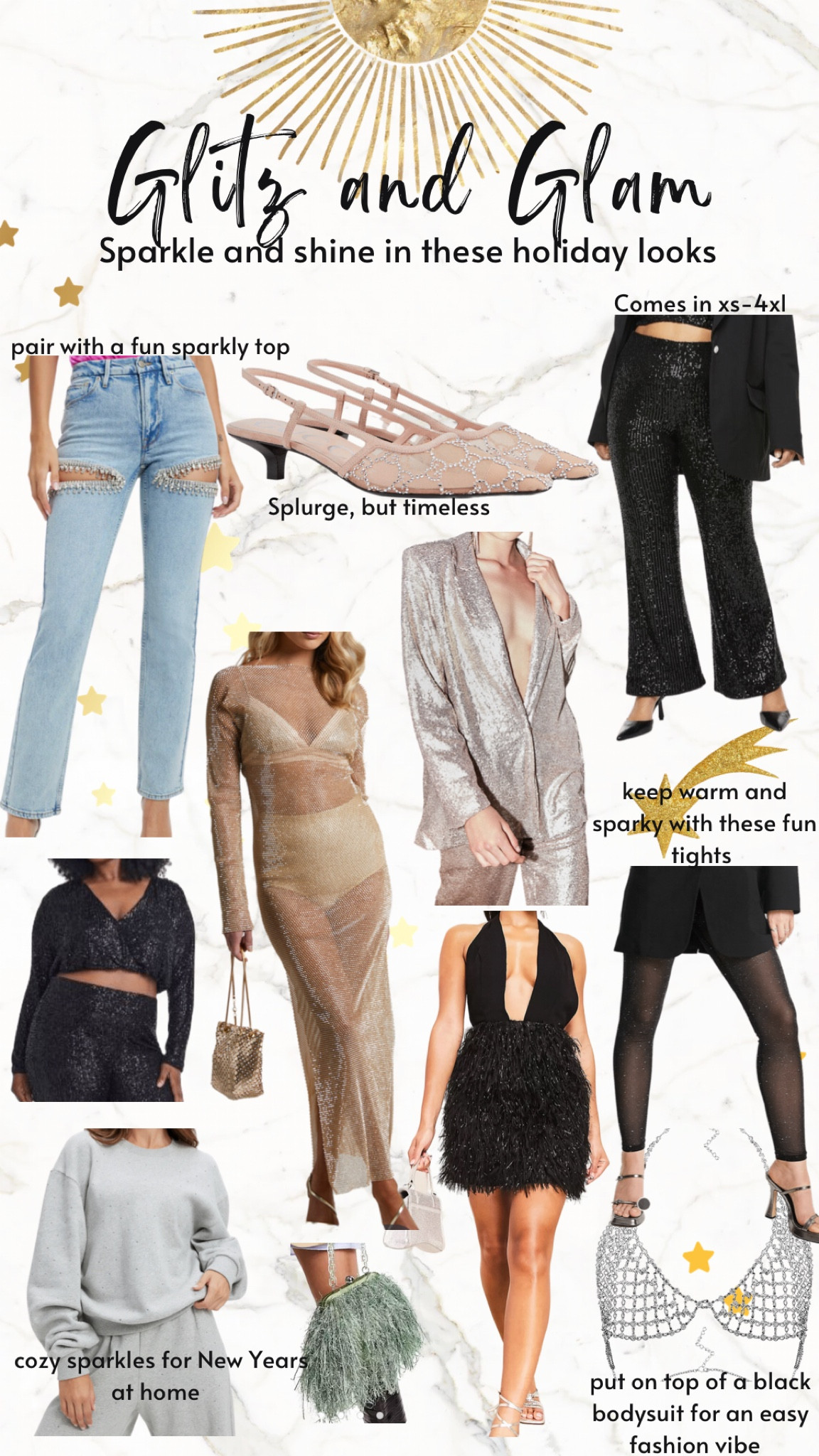 Glitz and Glam
Some New Years looks no matter what your plans look like! Bring the sparkle and shine!

New Years, holiday, sparkles, glamour, glitter, Christmas. 

#LTKHoliday #LTKSeasonal #LTKstyletip