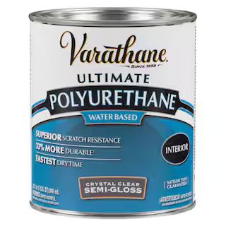 1 qt. Clear Semi-Gloss Water-Based Interior Polyurethane | The Home Depot