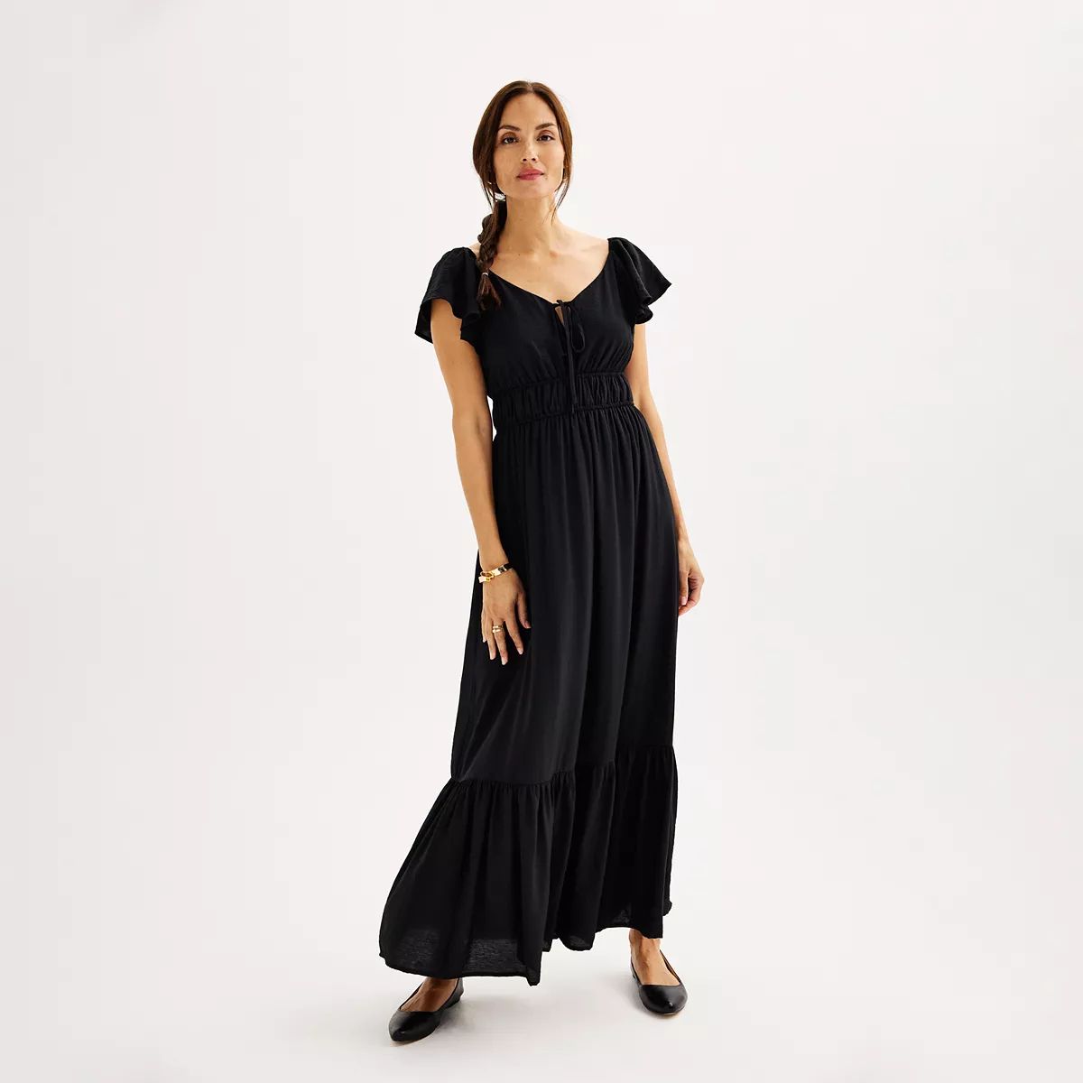 Women's Nine West Flutter Sleeve Maxi Dress | Kohl's