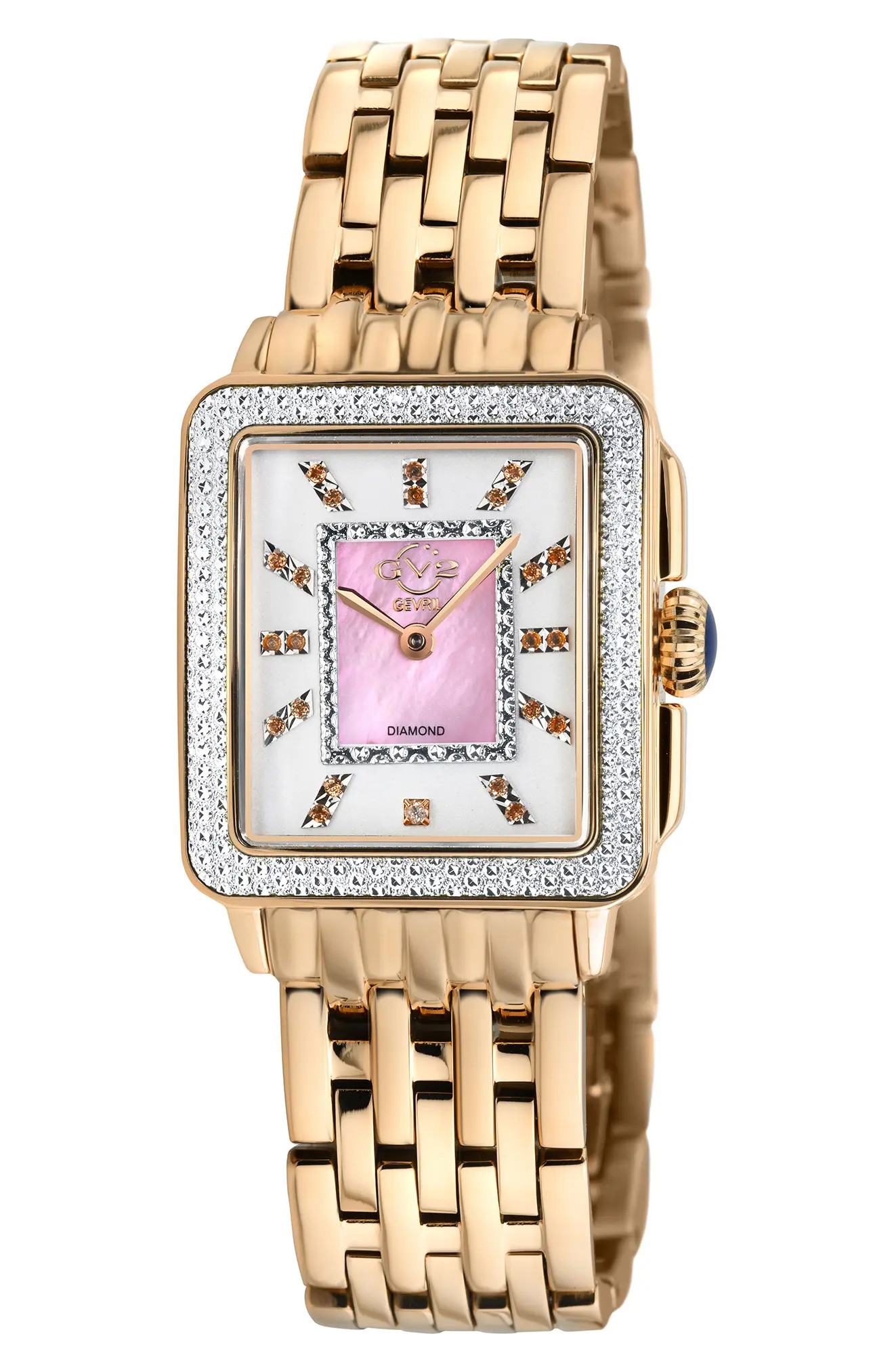Women's Padova Limited Edition Swiss Quartz Gemstone & Diamond Accented Rectangle Watch, 27 mm x ... | Nordstrom Rack
