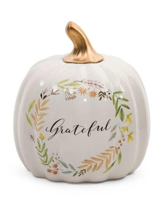 Grateful Ceramic Pumpkin | TJ Maxx
