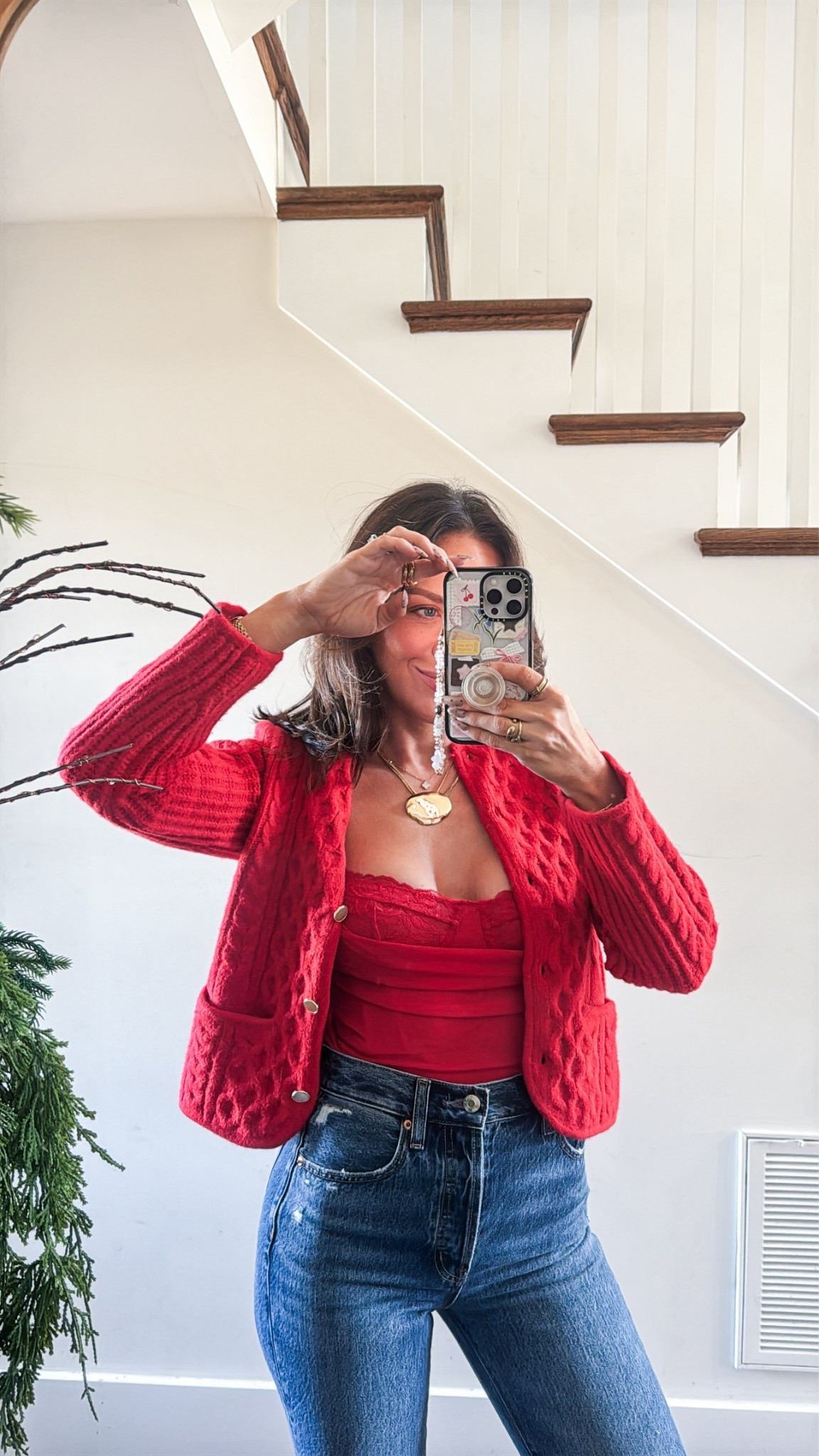 Valentine’s Day outfit inspo! In XS bodysuit, prob could have done S. Size 24 petite jeans, I’m 5’3”. They fit tts. 

#LTKootd #LTKValentine