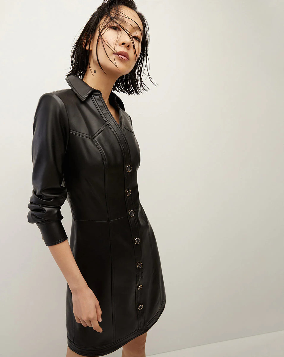 Garrett Vegan Leather Dress | Veronica Beard