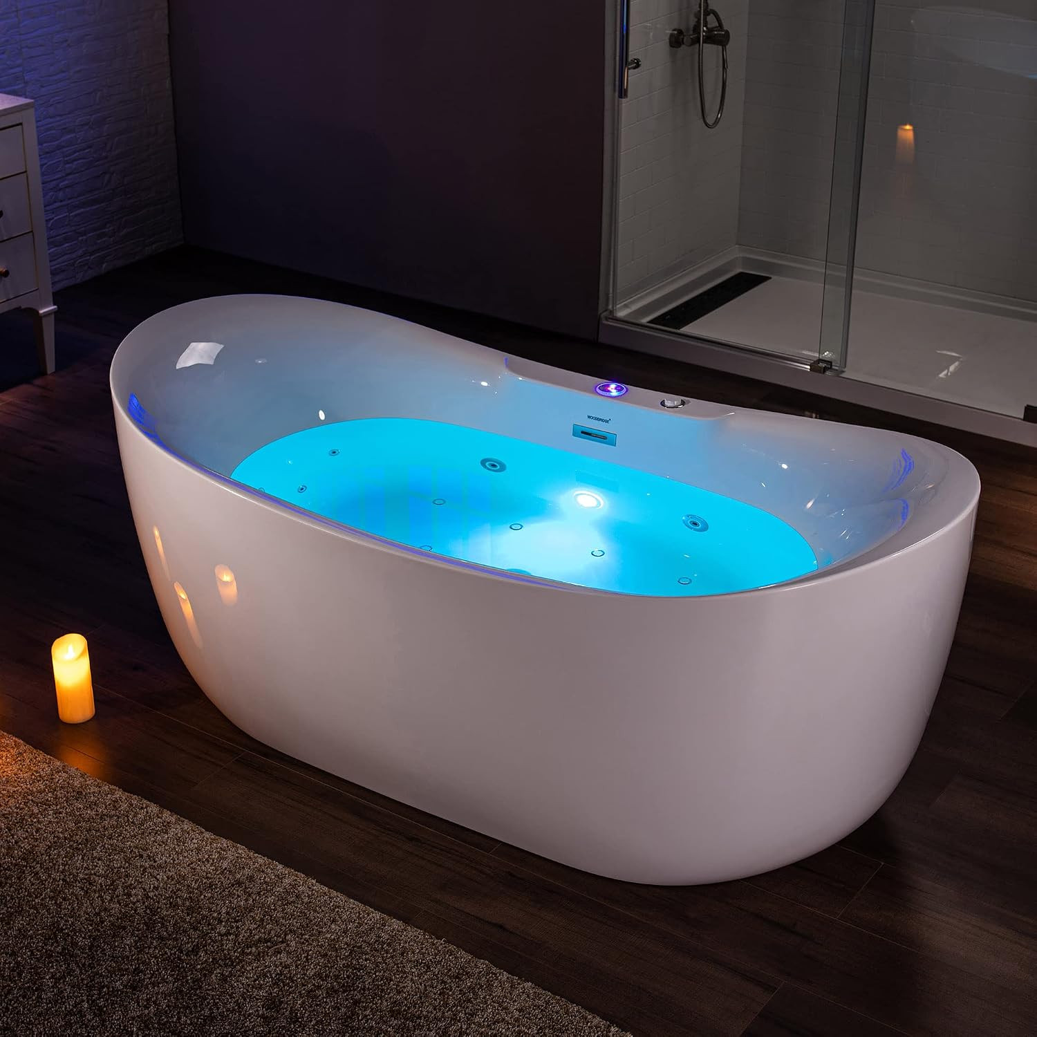 WOODBRIDGE 72"×35-3/8" Double Slipper Whirlpool&Air, Heated Soaking Bathtub | Amazon (US)