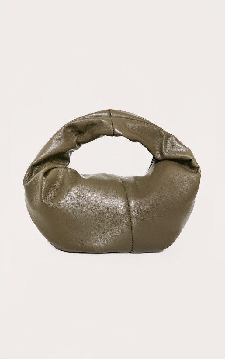 Olive Pu Round Mini Grab Bag | PrettyLittleThing US