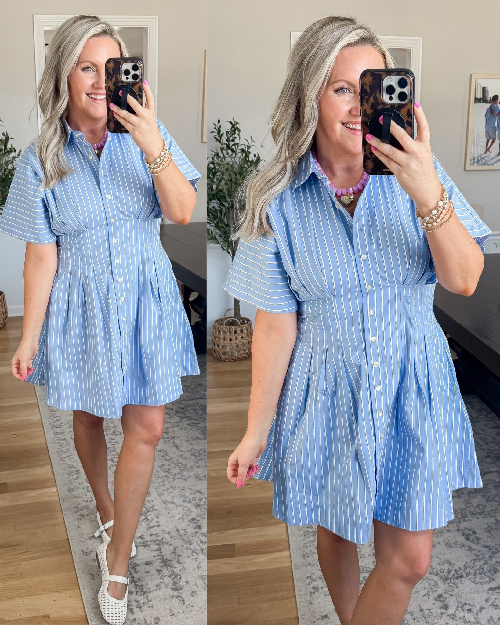 This one is such a classic 💙 The striped shirt dress is lightweight, flattering, and one of those pieces you can throw on and instantly feel put together. Love it styled casual with flats but you could easily dress it up too.

striped dress shirt dress summer dress casual outfit everyday style effortless outfit classic style flattering fit blue dress spring outfit ideas lovelylifestyling 

#LTKSeasonal #LTKMothersDay #LTKootd