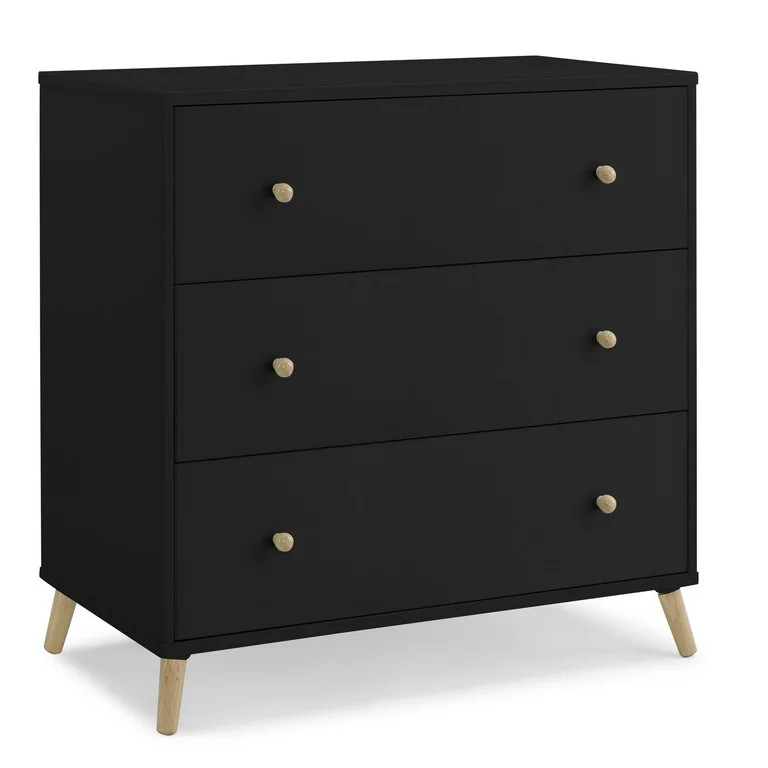 Delta Children Essex 3 Drawer Dresser, Ebony/Natural | Walmart (US)