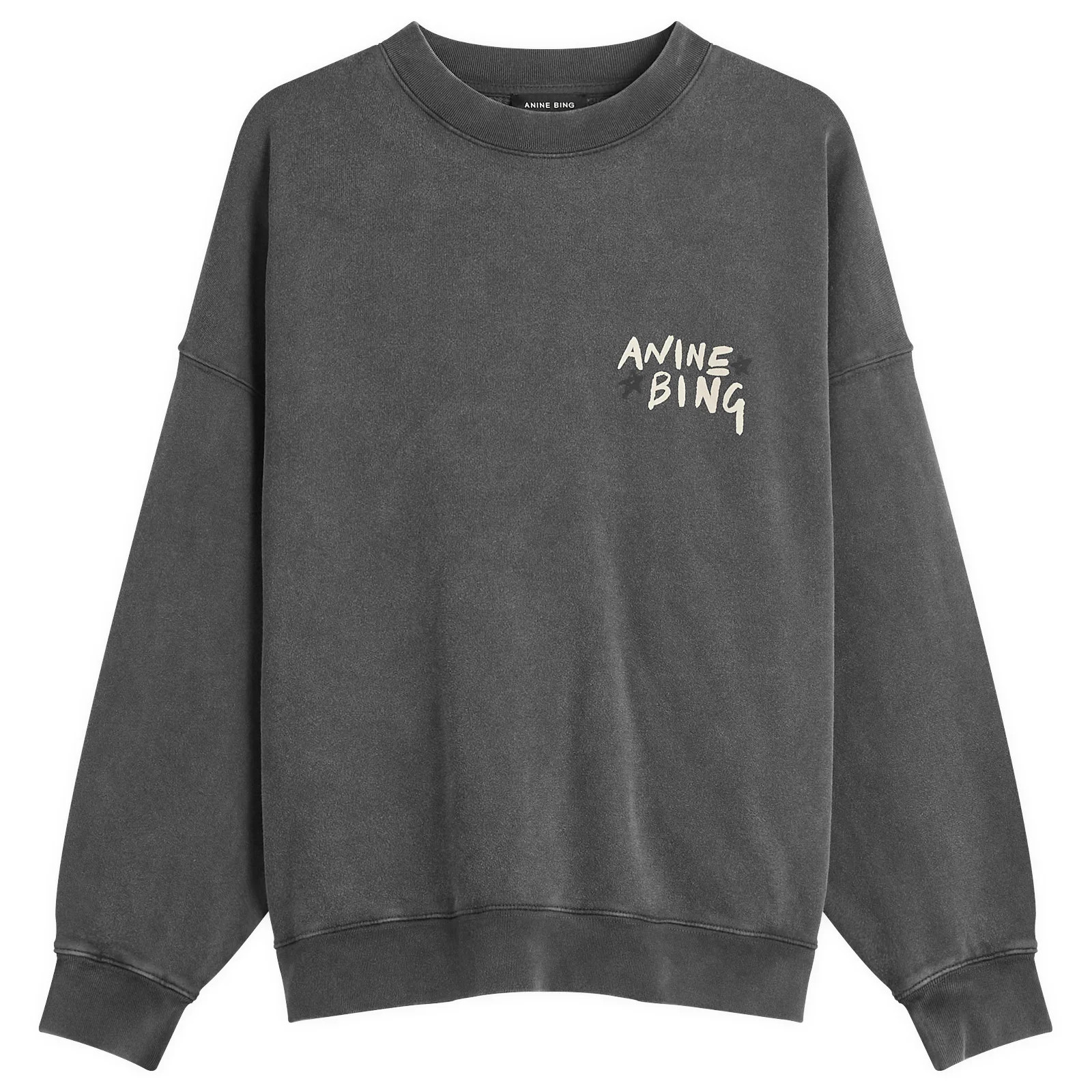 Anine Bing Women's Miles Sweatshirt in Washed Black, Size X-Small | END. Clothing
