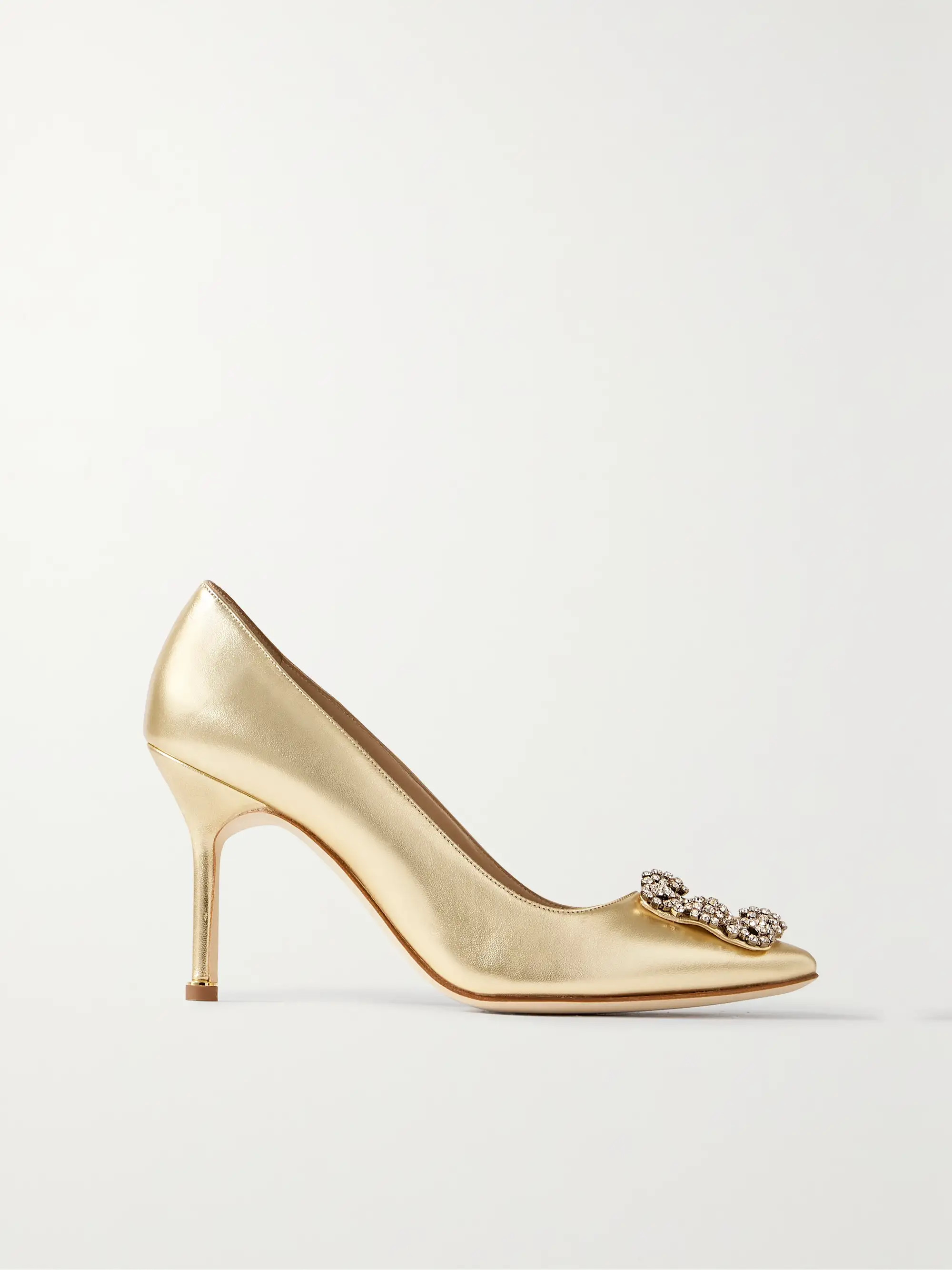 Hangisi 90 embellished metallic leather pumps | NET-A-PORTER (US)