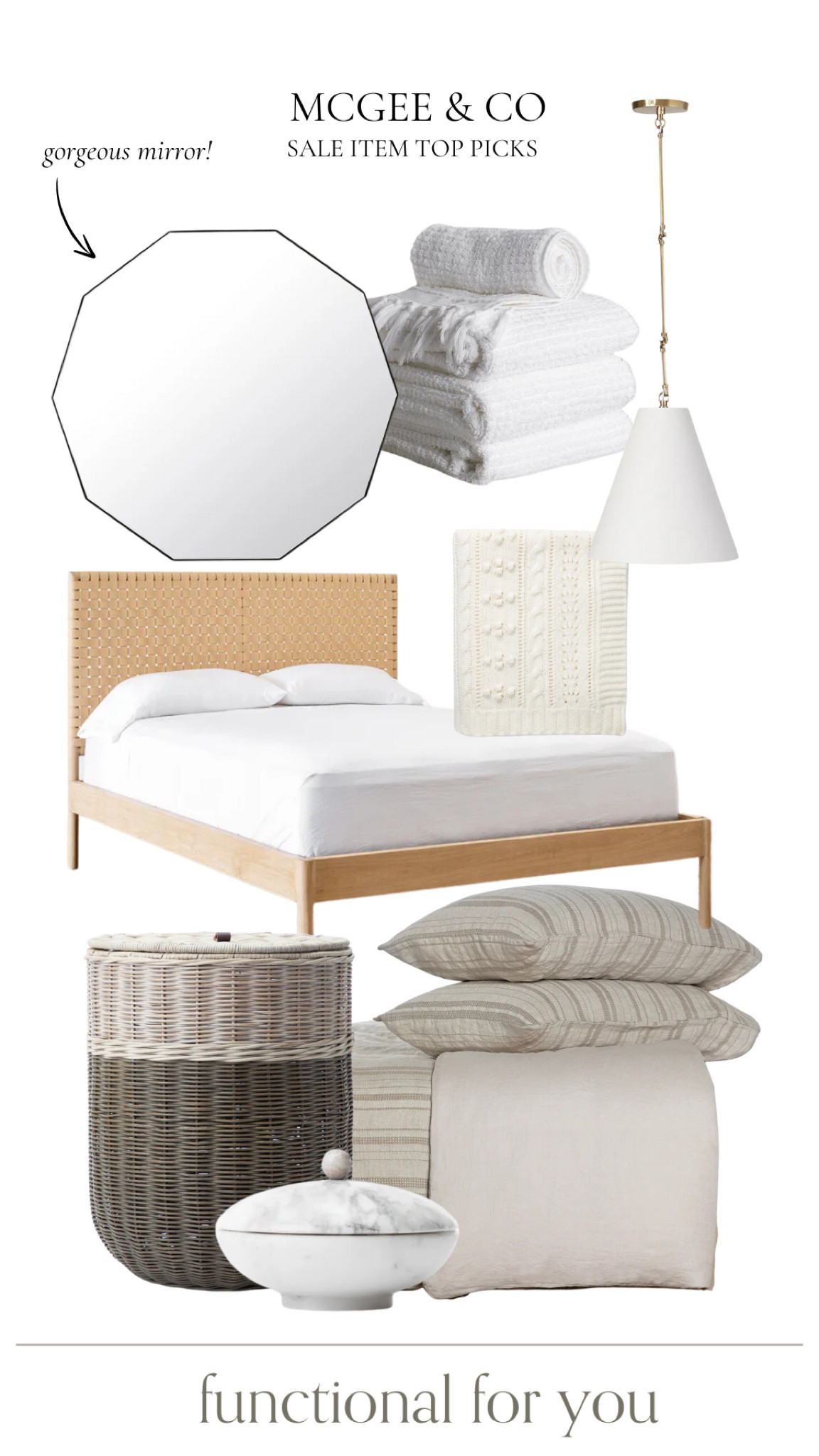 McGee & Co top sale picks 

Bed frame, basket, bedding, mirror, towels, lamp, home decor 

#LTKHome #LTKSaleAlert