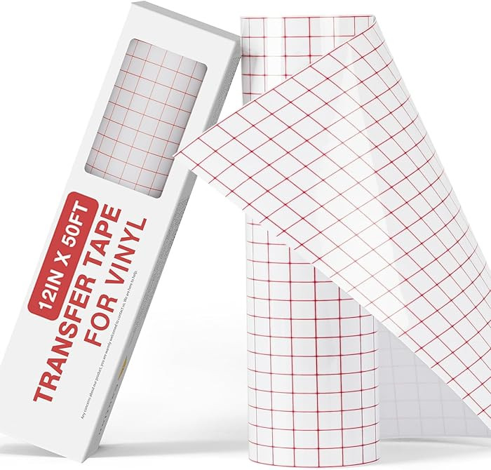 YRYM HT Clear Vinyl Transfer Paper Tape Roll-12 x 50 FT w/Alignment Grid Application Tape for Sil... | Amazon (US)