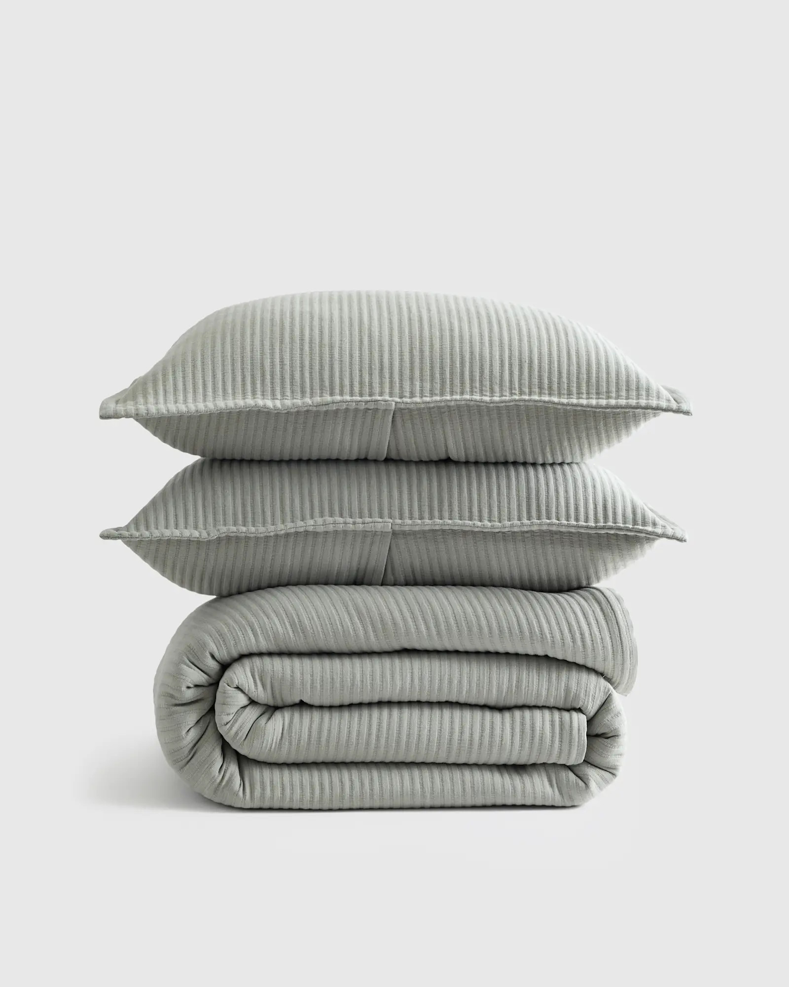 Organic Cotton Matelasse Coverlet Set in Dried Sage | Quince