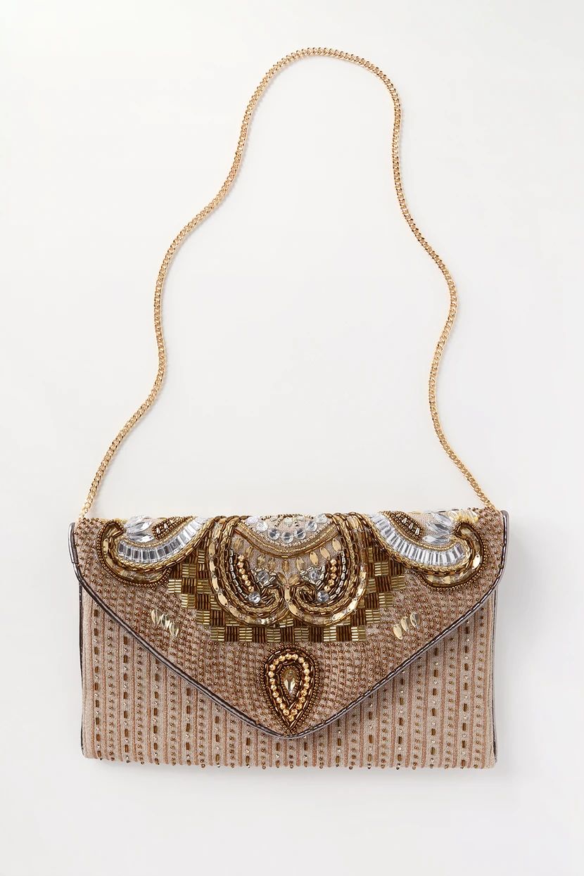 Constantinople Gold Beaded Clutch | Lulus (US)