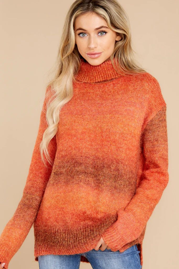 A Ways To Go Orange Multi Sweater | Red Dress 