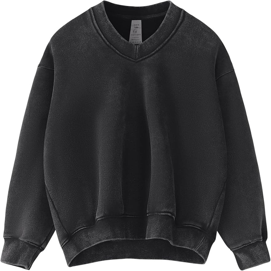 Dnzzs Acid Wash Hoodie for Women Oversized Sweatshirt V Neck Sweatshirt Women Hoodie Fleece Pullo... | Amazon (US)