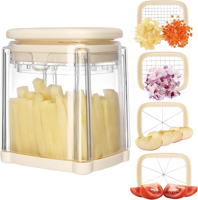 Navaris Multifunctional Vegetable Chopper - French Fry Cutter, Food Chopper, Potato Cutter, Onion... | Amazon (US)