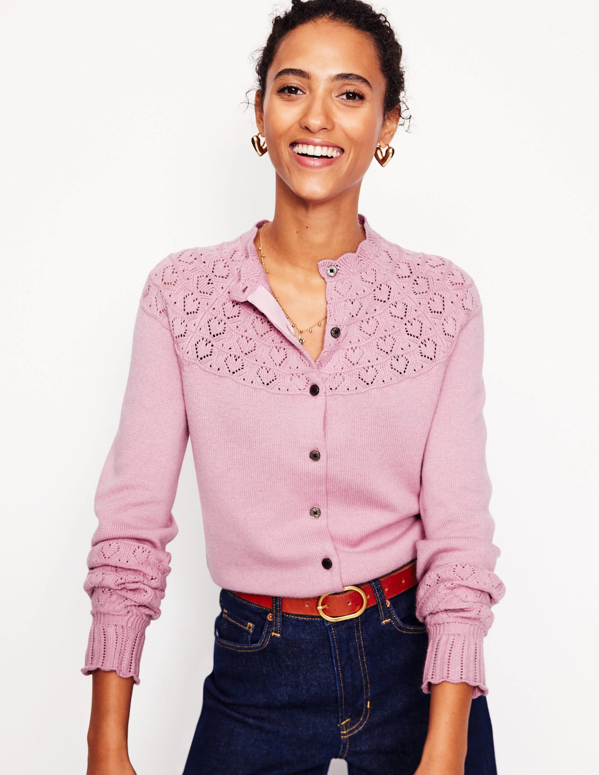 Pretty Raglan Cardigan-Soft Lavender Pink | Boden (US)