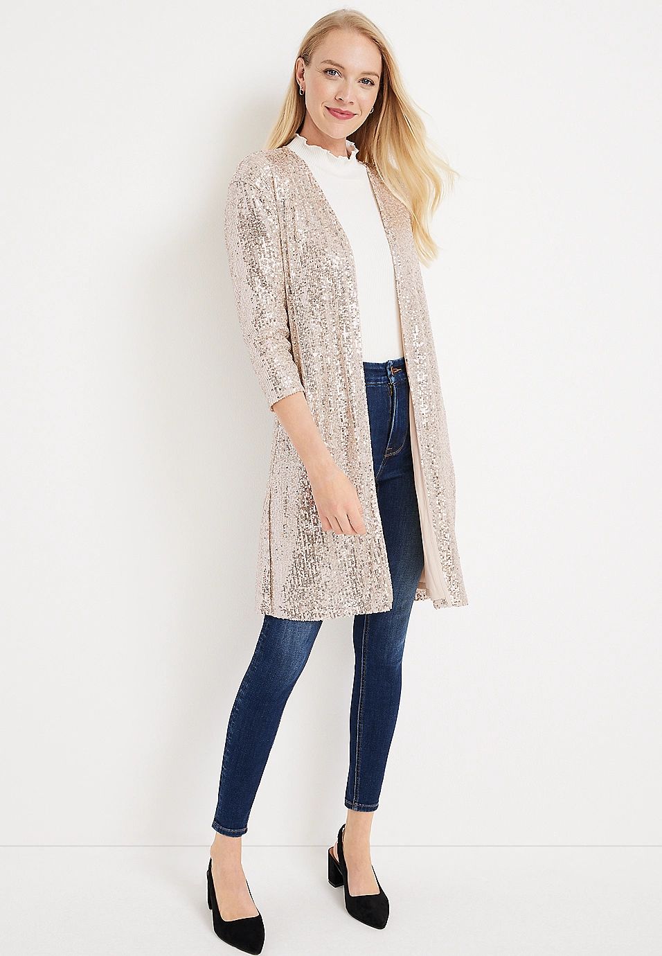Sequin Duster Cardigan | Maurices