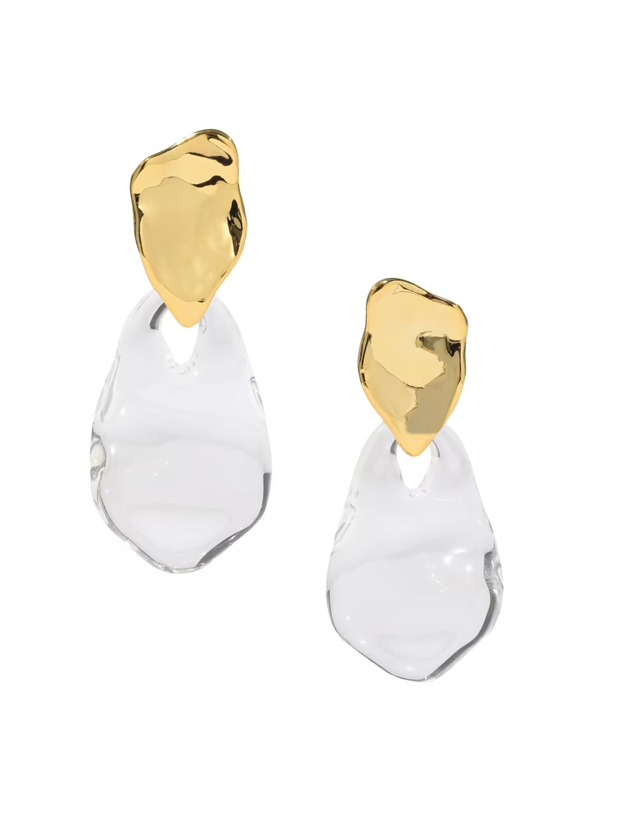 Liquid Lucite Wafer 14K-Gold-Plated Drop Earrings | Saks Fifth Avenue