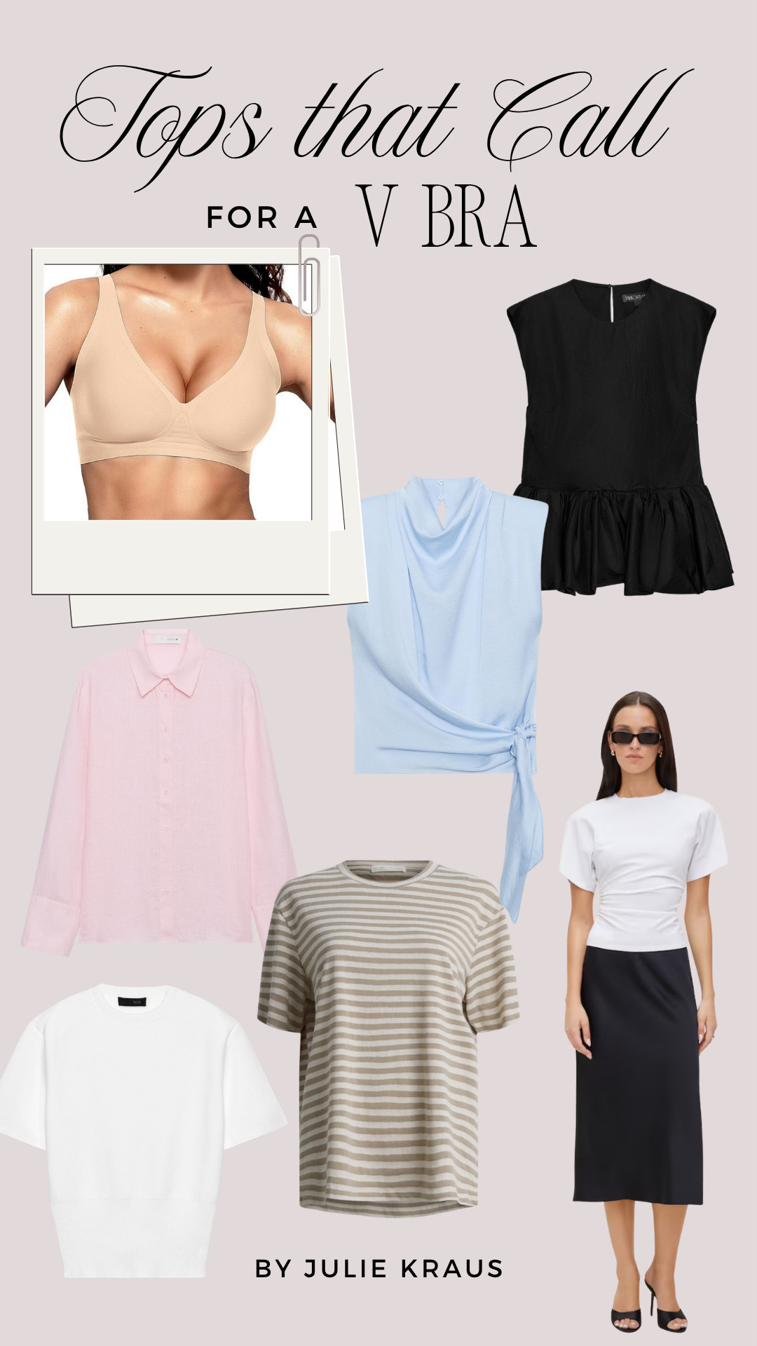 My favorite spring tops that work perfectly with your everyday V Bra and look incredibly chic. I love my VertVie for these too. V Bra Outfits • Spring Tops 2026 • Stylist Approved Tops 

 #LTKSeasonal #LTKOver40