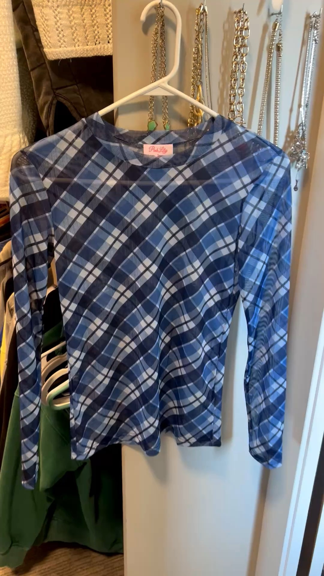 Sheer blue top would go great with a skirt. 

#top #blue

#LTKgrwm #LTKootd #LTKOver40