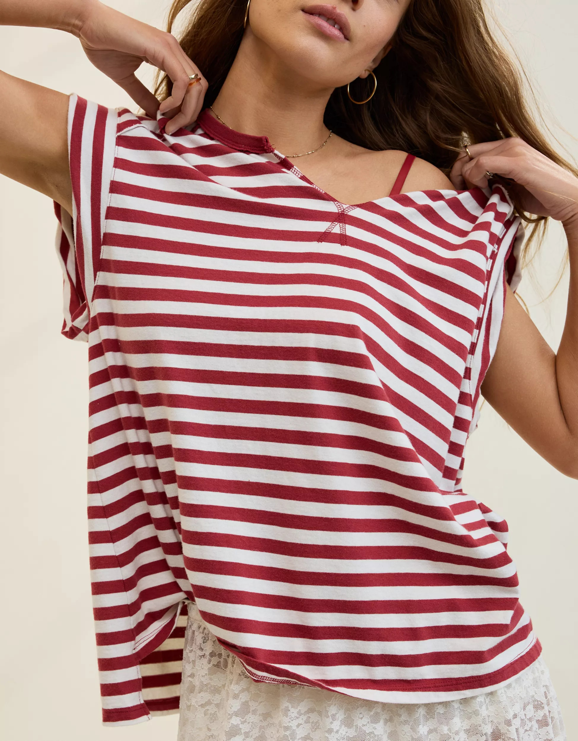 Aerie Summer Breeze Notch Neck T-Shirt | American Eagle Outfitters (US & CA)