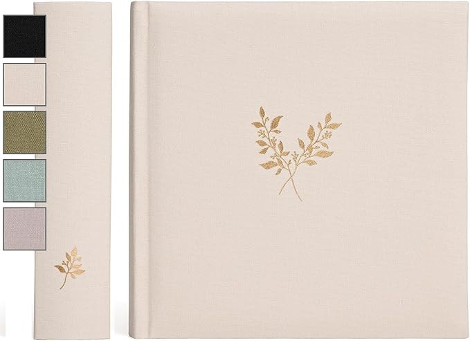 Elegant Linen Photo Album - 200 Acid-Free Pockets for 4x6 Pics - Perfect for Weddings & Gifts | Amazon (US)