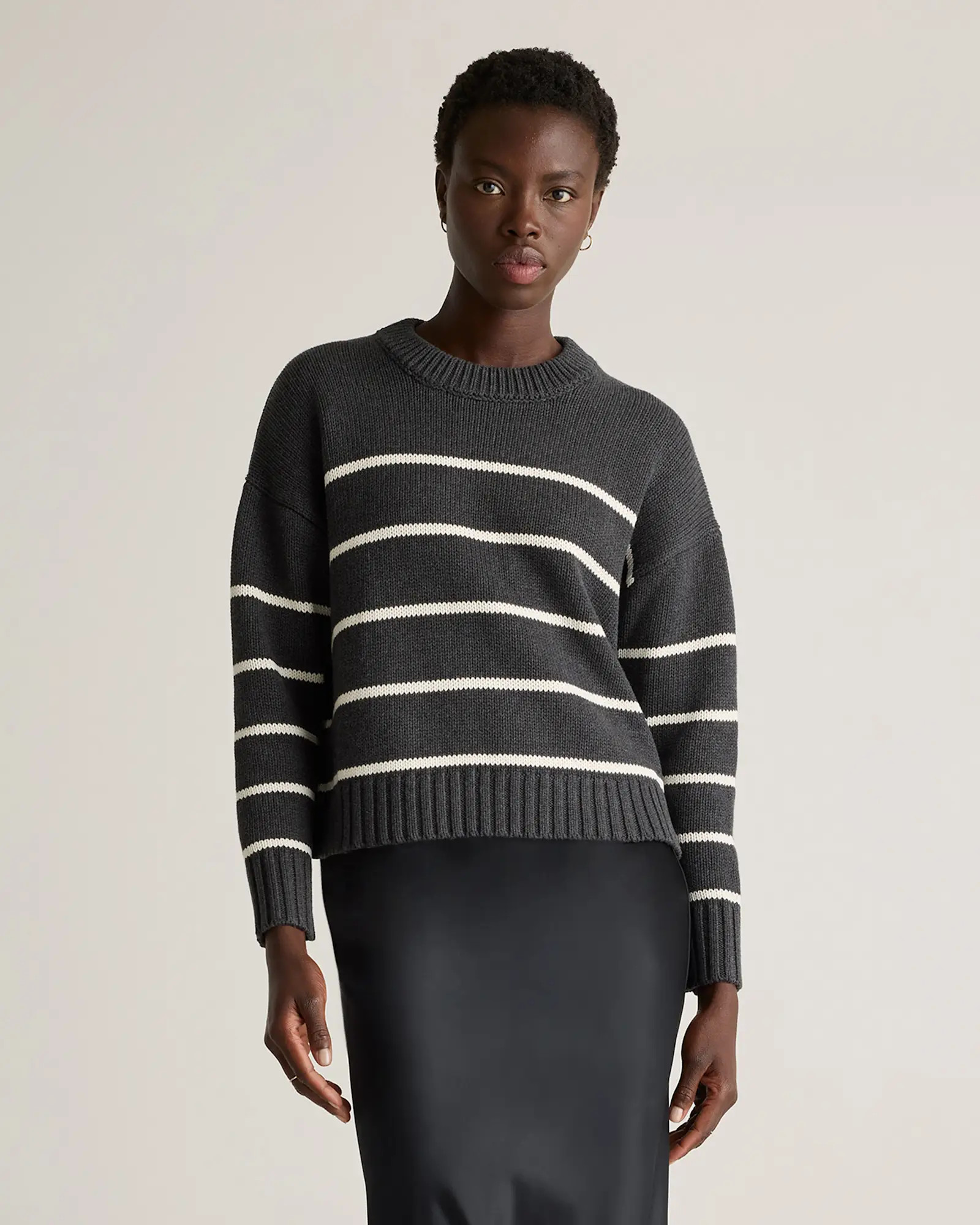 100% Organic Cotton Striped Crew Sweater | Quince
