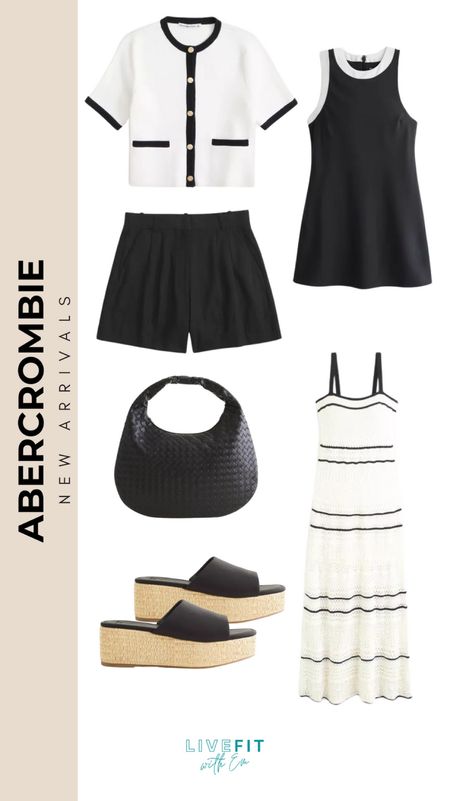 Embrace the monochrome trend with Abercrombie's chic new arrivals! Pair a classic black and white cardigan with versatile shorts or a sleek tank for an instantly polished look. The knit maxi dress offers a relaxed yet refined vibe, perfect for any summer outing. Complete your outfit with a statement textured bag and stylish platform sandals for a touch of sophistication. Timeless, elegant, and perfect for any occasion! #AbercrombieStyle #MonochromeMagic #SummerKnits #ElevatedBasics #OOTD #LTKSeasonal #LiveFitWithEm

#LTKworkwear #LTKSeasonal #LTKstyletip