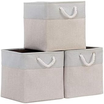 DECOMOMO Foldable Storage Bin | Collapsible Sturdy Cationic Fabric Storage Basket Cube W/Handles ... | Amazon (US)
