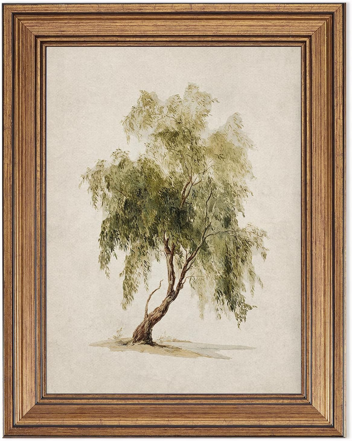 Gold Framed Vintage Tree Print Canvas Wall Art Farmhouse, Rustic Winter Tree Art Watercolor Weepi... | Amazon (US)