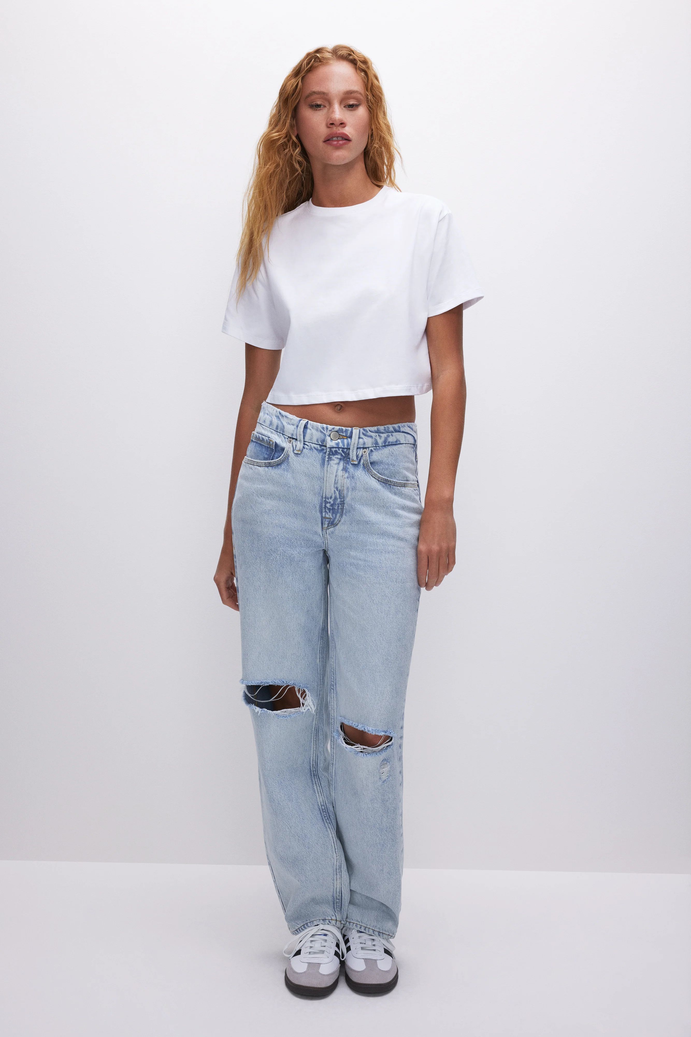 COTTON CROPPED TEE | Good American