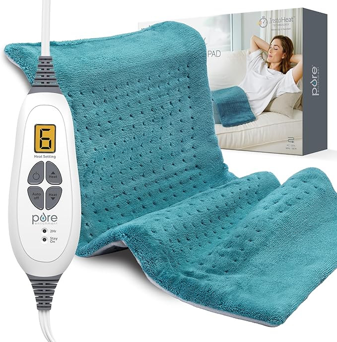 Pure Enrichment® PureRelief XL Heating Pad - 12" x 24" Electric Heating Pad for Back Pain & Cram... | Amazon (US)