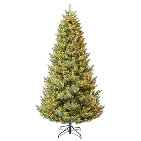 7.5' Pre-Lit Grand Spruce Green Artificial Christmas Tree with 2250 LumaDazzle Color-Changing Twinkle LED Lights, by My Texas House | Walmart (US)