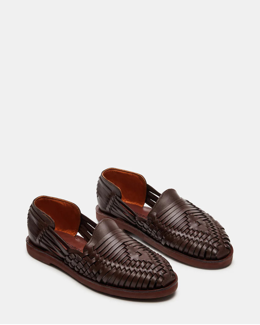 ZINC Brown Leather Fisherman Sandals | Men's Huaraches | Steve Madden (US)