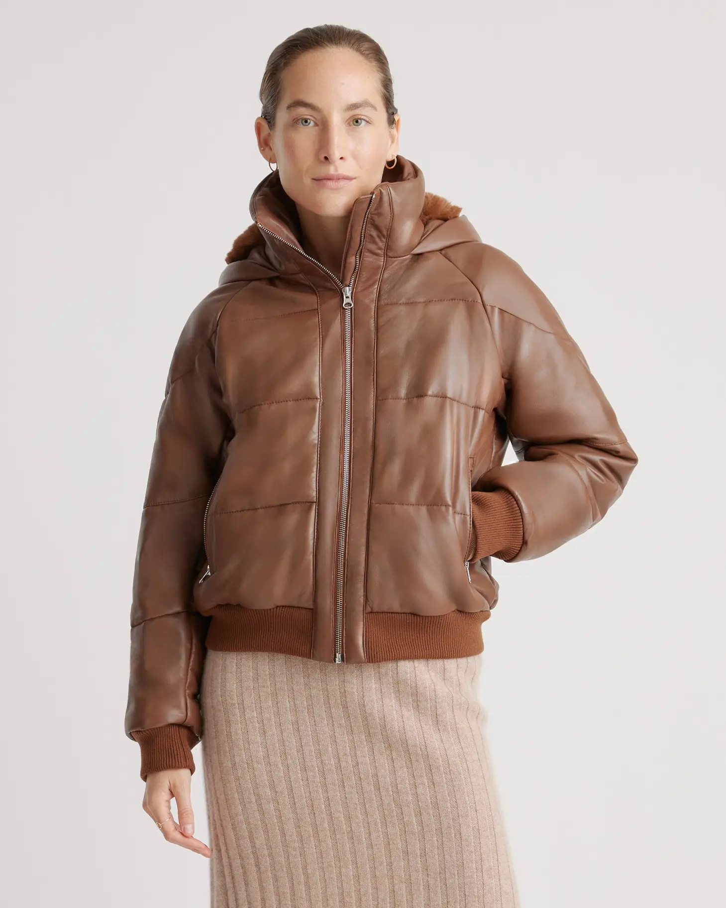 100% Leather Puffer Jacket | Quince