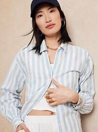Linen-Blend Oversized Shirt | Banana Republic Factory