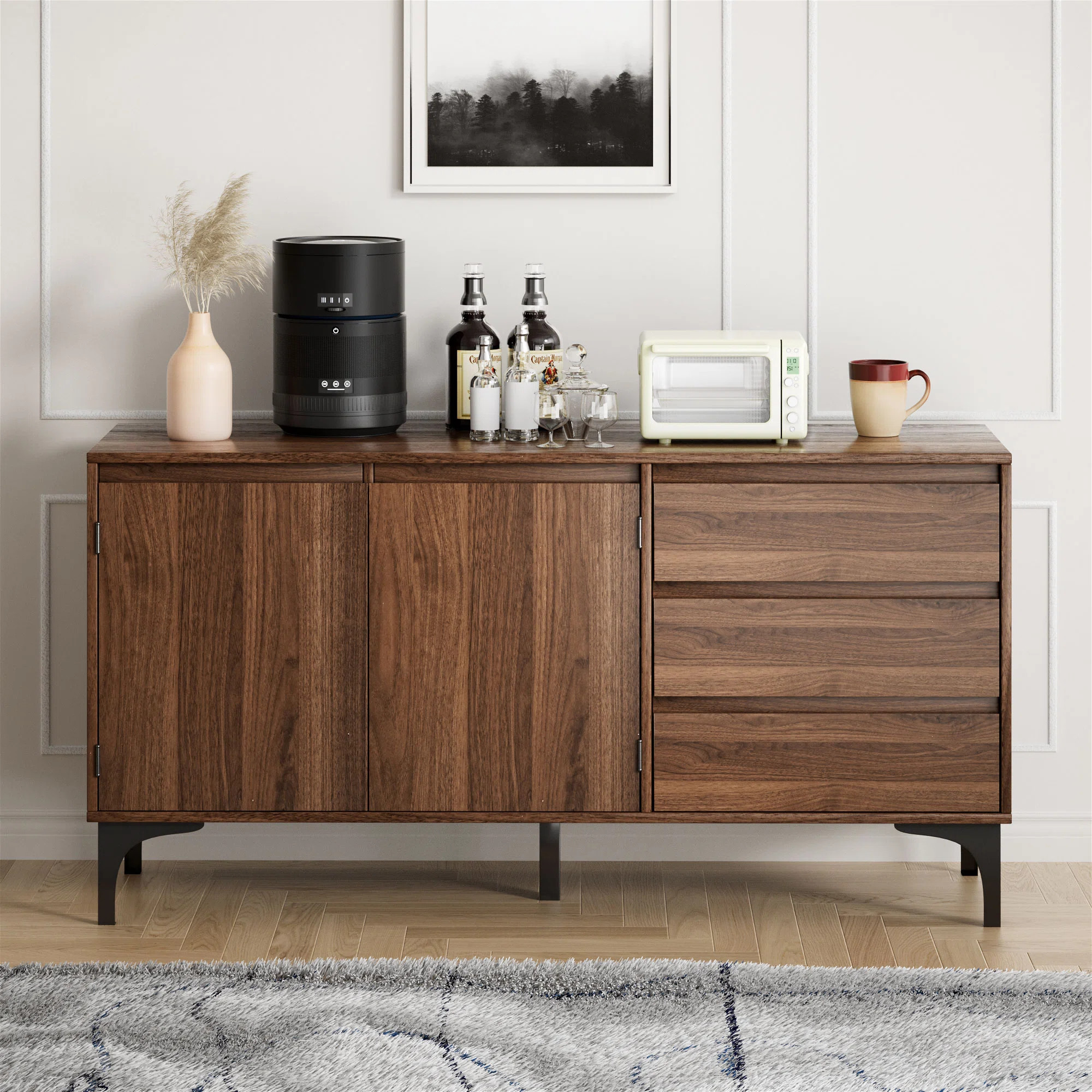 17 Stories Sideboard Cabinet, Buffets & Sideboardswith 2 Door And 3 Drawer & Reviews | Wayfair | Wayfair North America