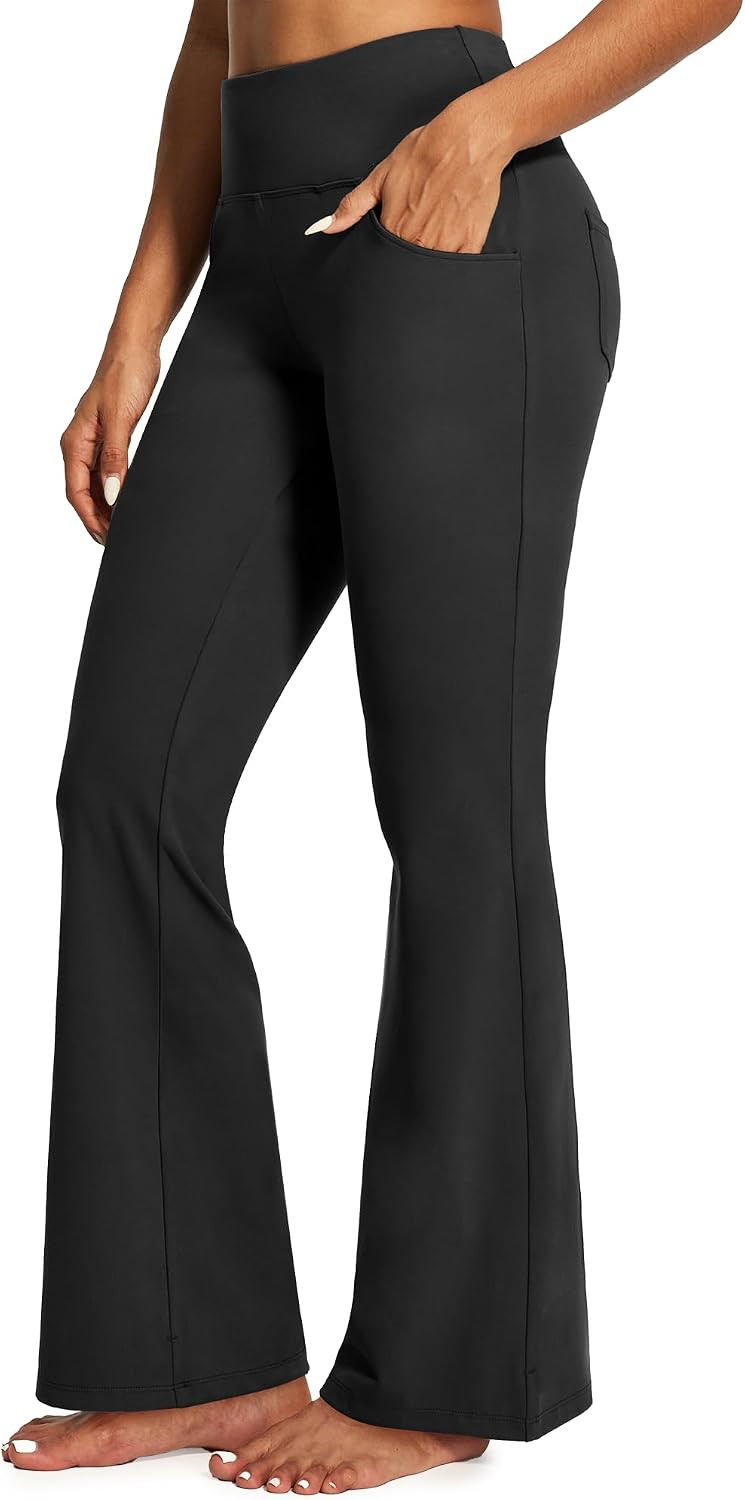 Yoga Pants Women High Waist Workout Bootcut Flare Leggings with Pockets | Amazon (US)