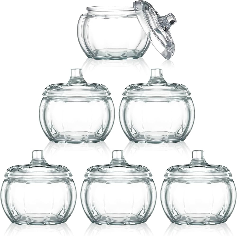 Sliner 6 Pieces Autumn Glass Pumpkin Candle Jars with Lids Pumpkin Jar for Making Candles Small C... | Amazon (US)