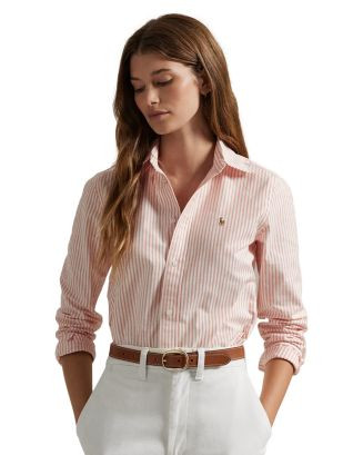 Ralph Lauren Stretch Slim Fit Striped Oxford Shirt  | Bloomingdale's Women | Bloomingdale's (US)