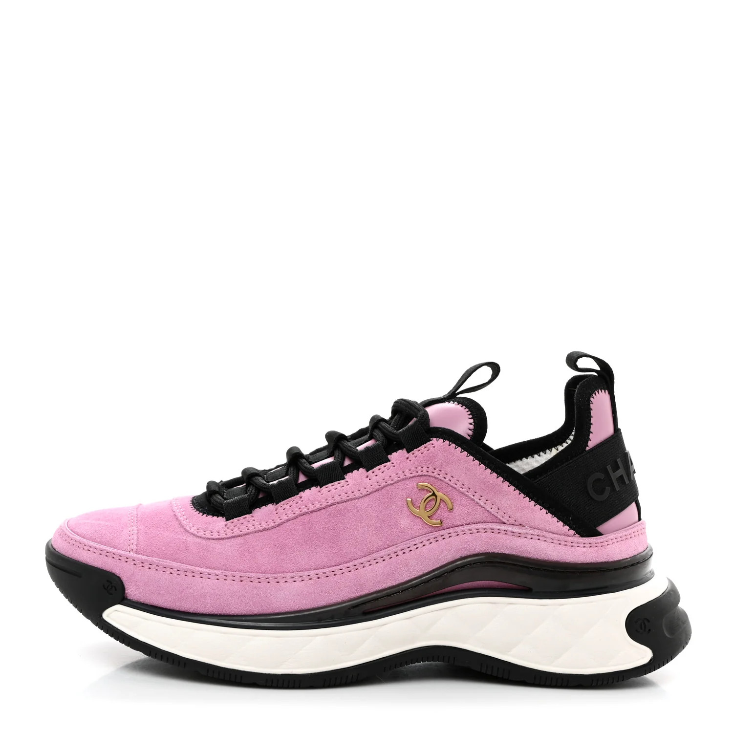 Suede Calfskin Nylon Grosgrain CC Sneakers 36 Dark Pink | FASHIONPHILE (US)