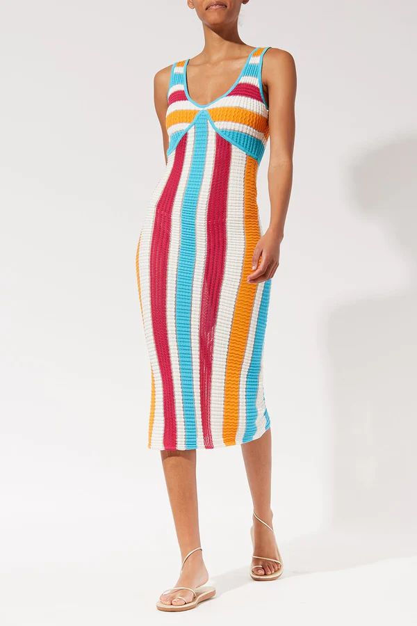 The Aubrey Dress Multi Textured Stripe | Solid & Striped