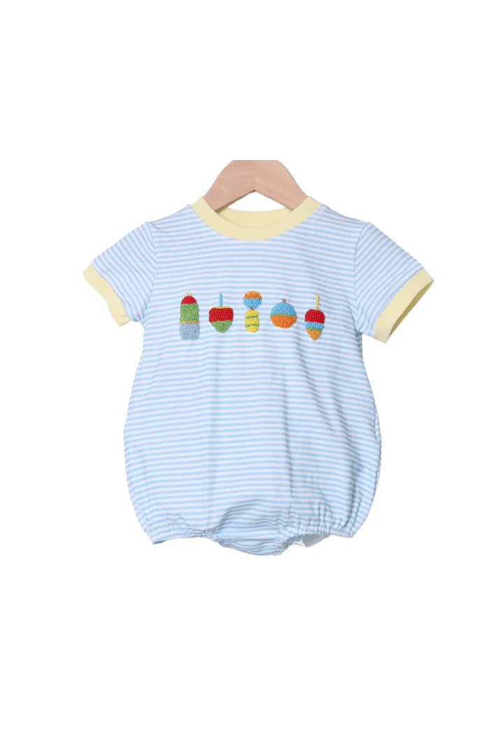 French Knot Buoy Yellow/Blue Stripe Bubble | The Smocked Flamingo