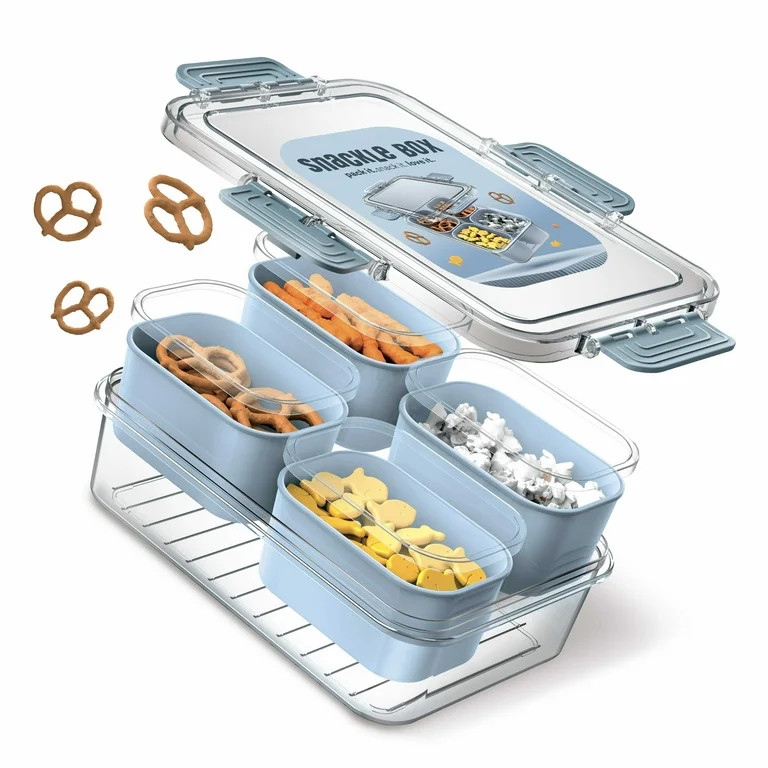 Cook With Color 4-Compartment Mini Snackle Box, Charcuterie and Snack Container, Divided Serving ... | Walmart (US)