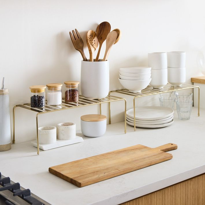 mDesign Metal Shelf Riser - Set of 2 | West Elm (US)