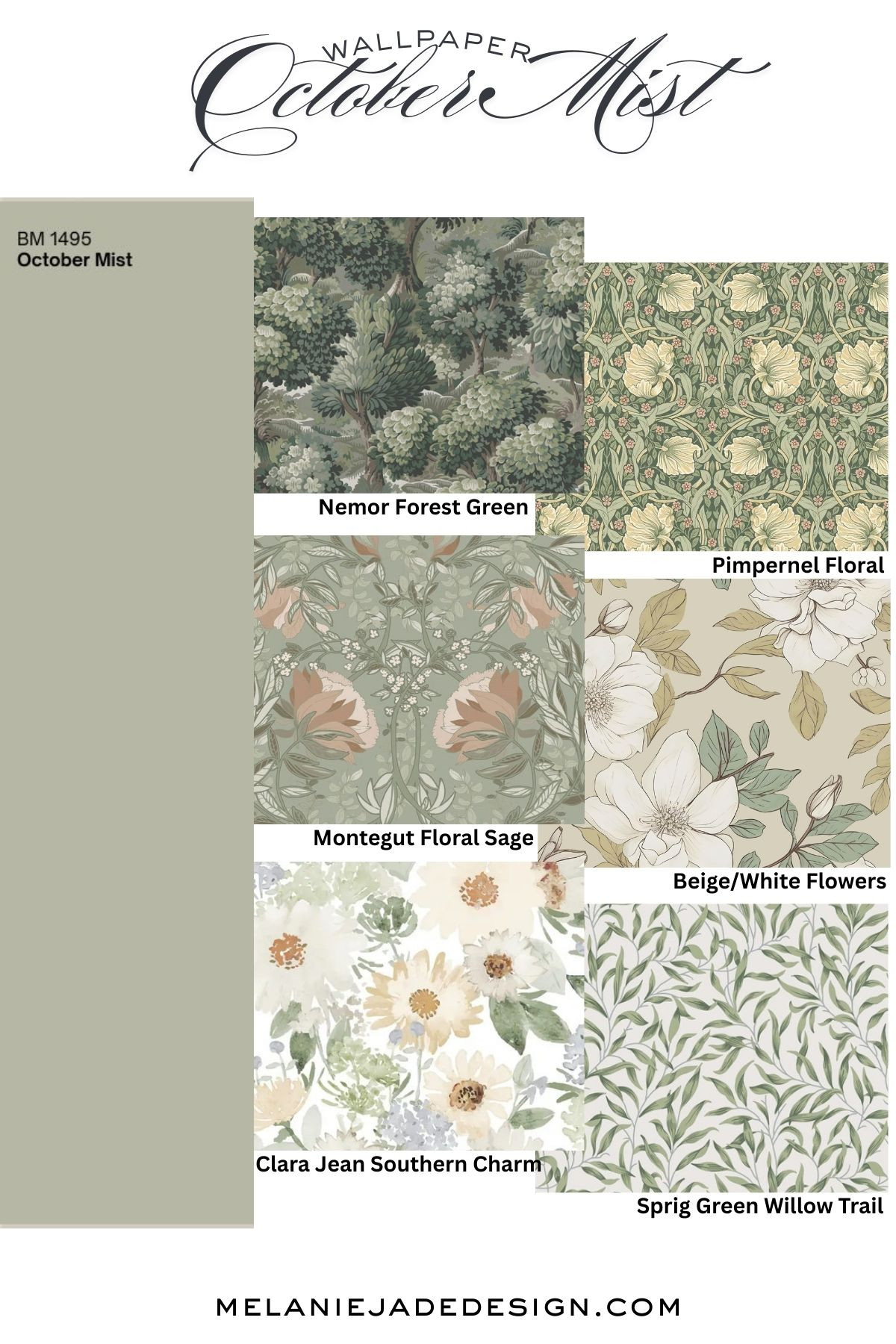 Wallpapers that complement Benjamin Moore's October Mist paint. Perfect as the trim color, or on cabinets and furniture.  

 #LTKhome #LTKstyletip